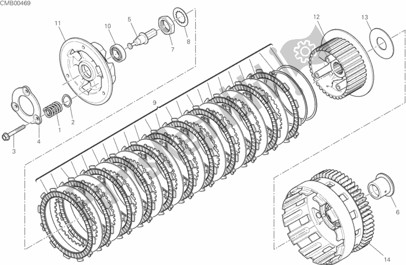 All parts for the Clutch of the Ducati Supersport Thailand 950 2018